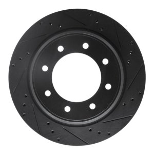 Nissan NV1500 Brake Rotor (1) - Rear Right - R1 Concepts - Drilled & Slotted - Black - `12-`21